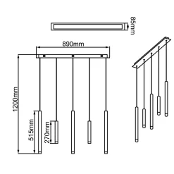 Brilliant Leuchten LED Hängeleuchte CEMBALO