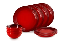 LE CREUSET Geschirrset 12-tlg. Kirschrot