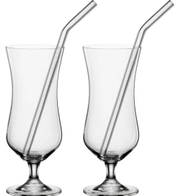 Novel Cocktailgläser 2er-Set mit Trinkhalm